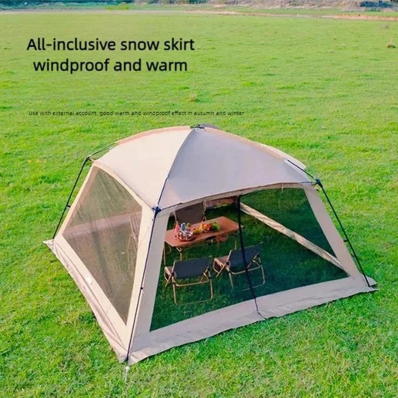 6-15 Person Rainproof Silver Glue Sunscreen Mosquito Net Tents for Outdoor Camping, Beach Picnic, and Sunshade Canopy