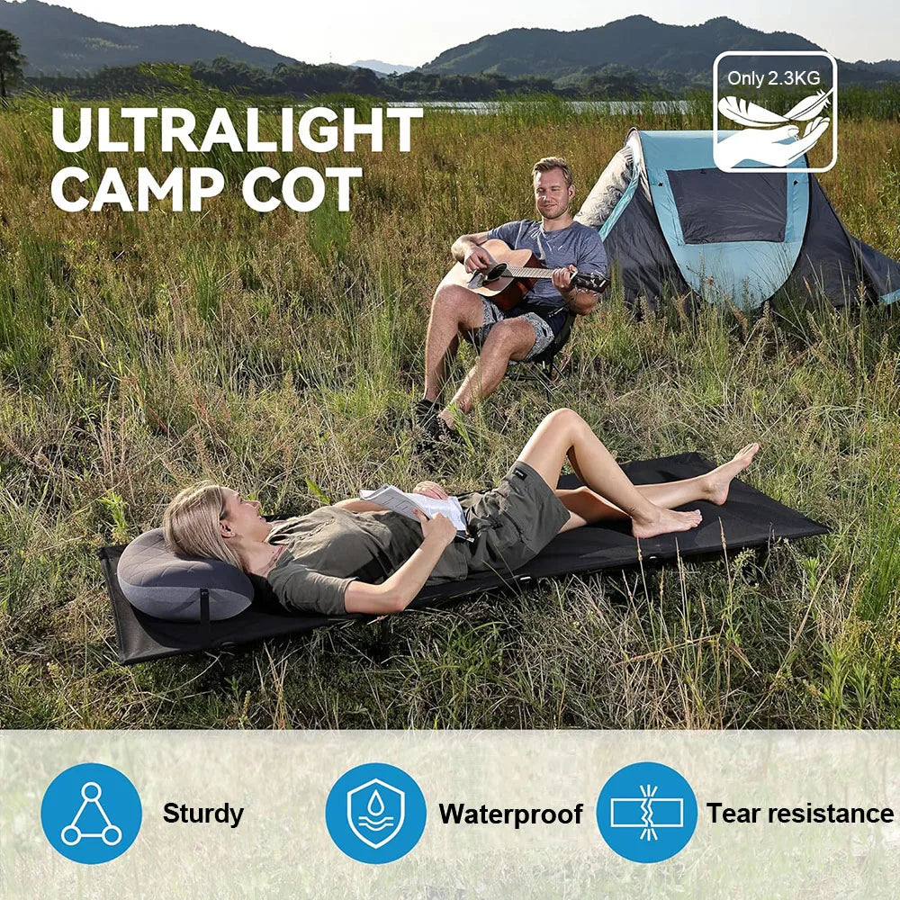Folding Camping Cot Portable Lightweight Sleeping Bed for Backpacking Easy Set Up Camp Cot Bed for Outdoor Hiking, Beach, Picnic
